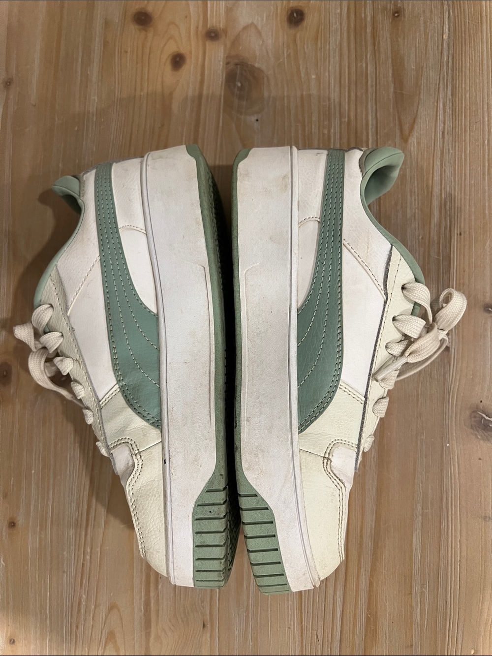 Puma Kids Sneakers White and Sage Green